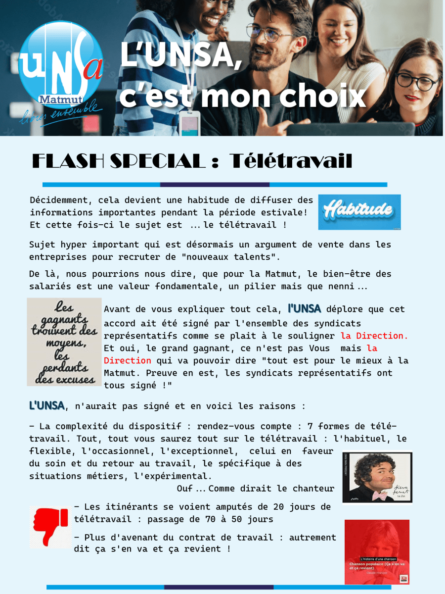 Flash spécial télétravail