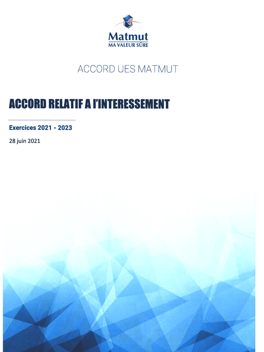 Accord relatif à l&rsquo;intéressement 2021-2023