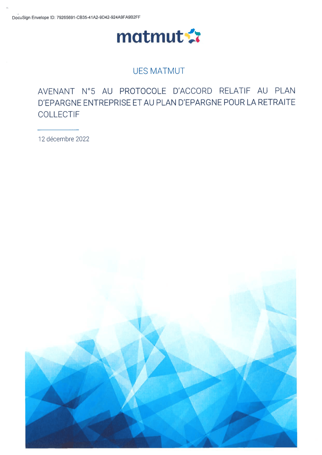 Avenant 5 PEE&nbsp;PERCO