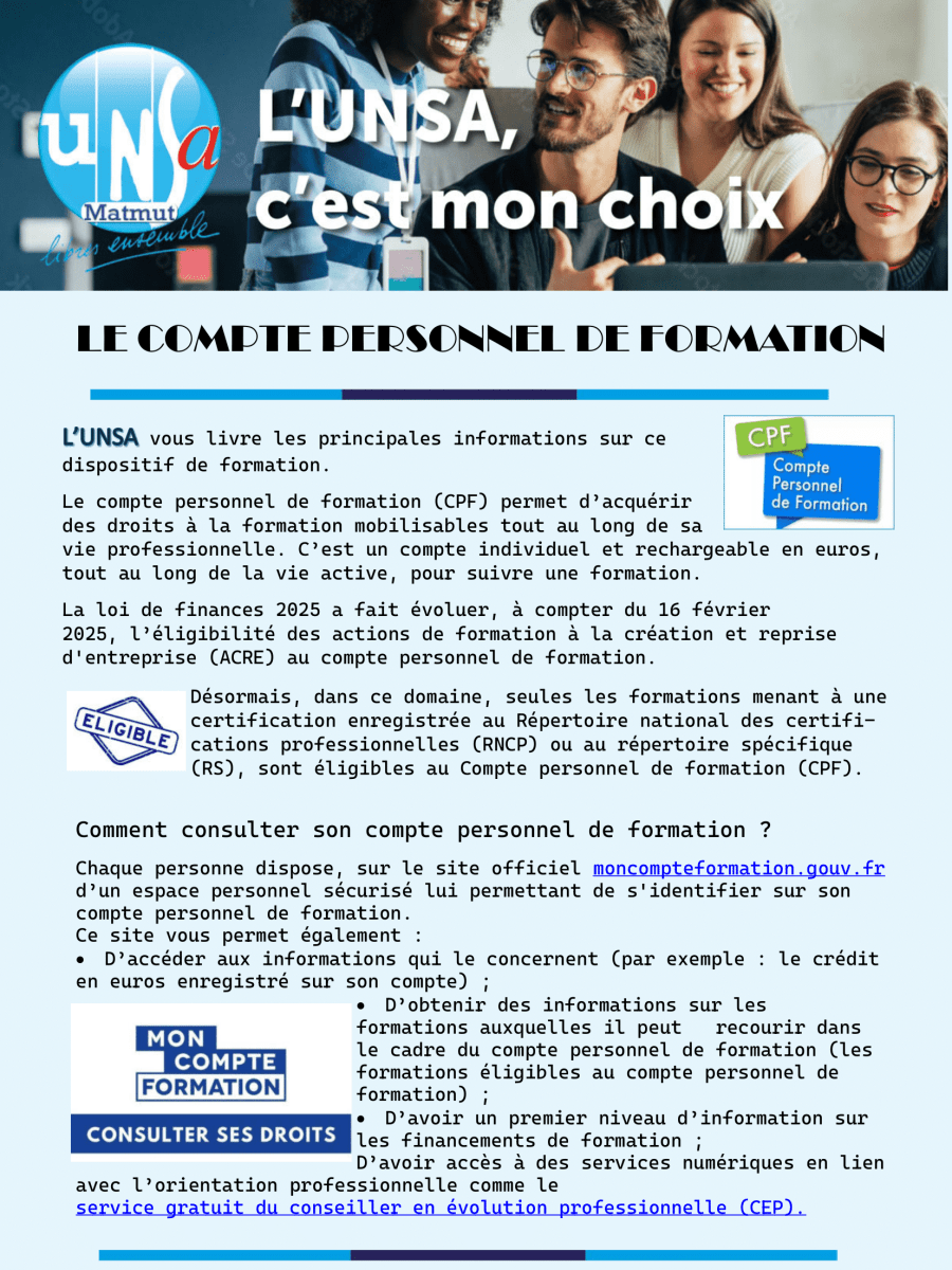 Compte personnel de&nbsp;formation
